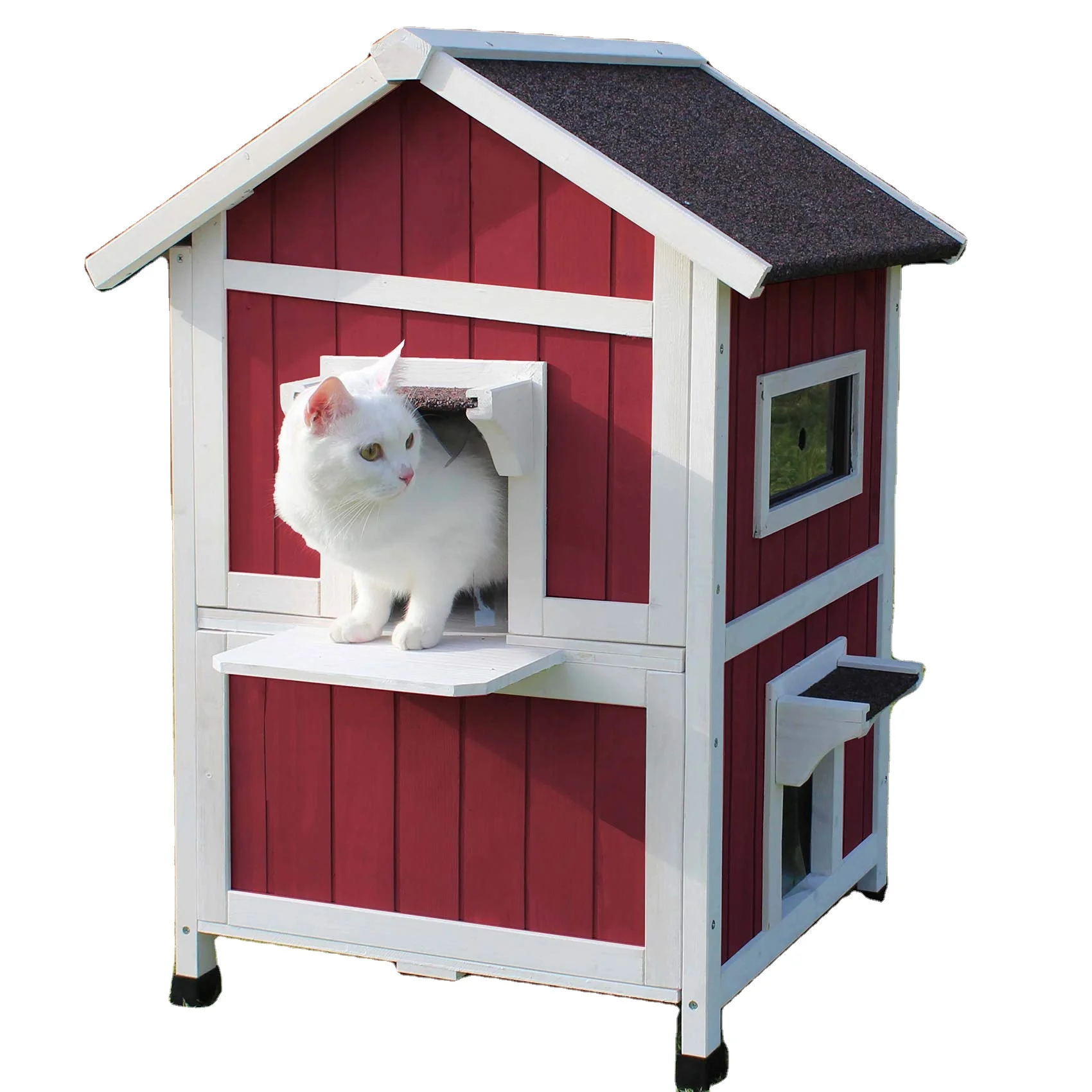 

Outdoor Movable Cat House for Sale Large Wooden Cat House Villa Designs cat Enclosure