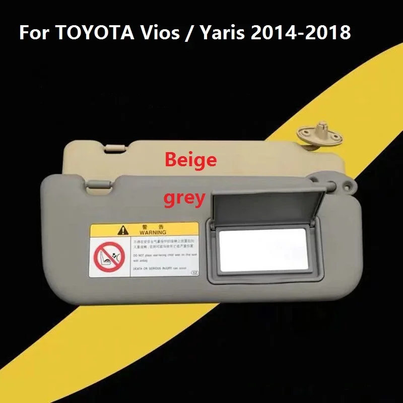 CAPQX 1PCS For Vios Yaris 14-18 Car Inside Sun Visor Sunshade Front Windscreen Sunvisor Antidazzle Shield With Glass Mirror Assy