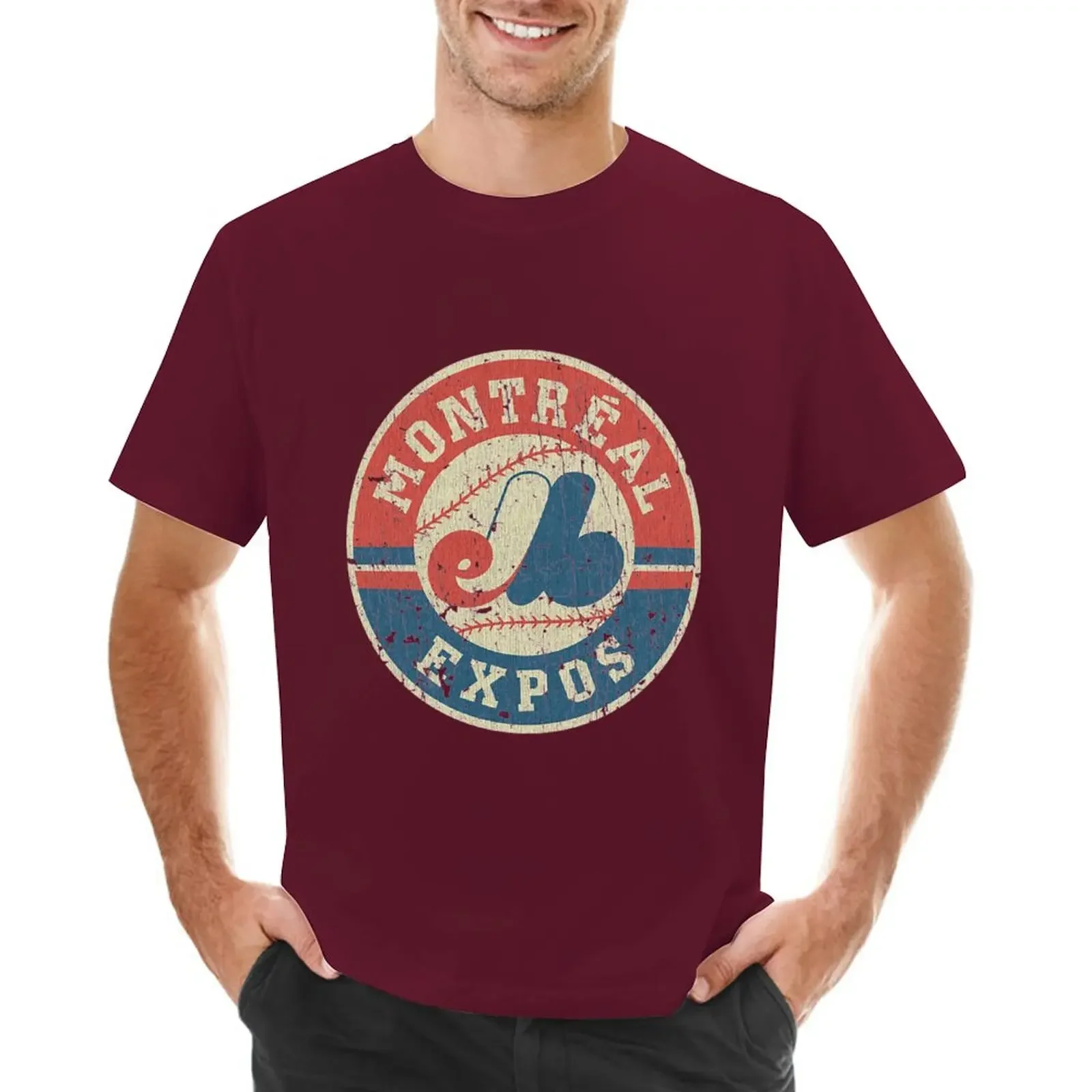 Tees Plain Shirts Graphic Tees Sports Fans Mens T Shirt Montreal Expos T-ShirtMontreal Expos 1969 Harajuku Men Clothing cotton