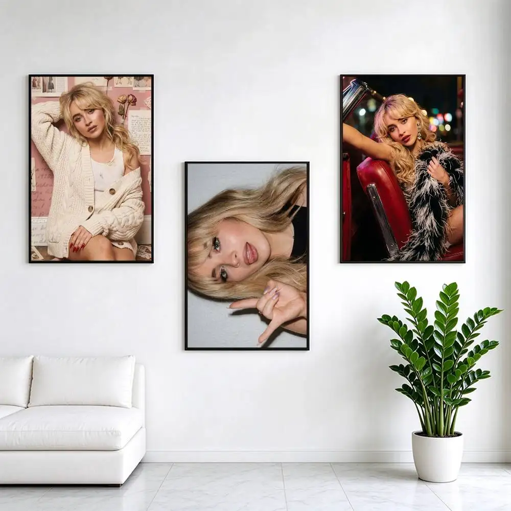 Singer Sabrina S Carpenter  Poster Waterproof Wall Art Sticker For Bar Living Room Vintage Decor High Quality Print Gift