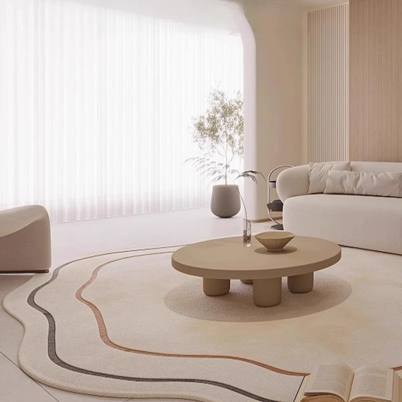 

2025 New French Cream Style Living Room Carpet High-grade Irregular Sofa Coffee Table Carpet Special-shaped Bedroom Wash Mat