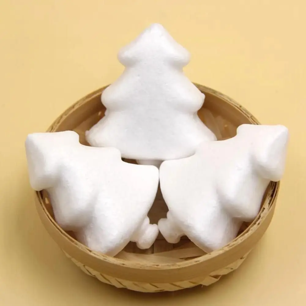 10PCS 65MM Mini Tree White Christmas Tree Modelling Polystyrene Styrofoam Foam Ball DIY Christmas Party Decorations Kids Gift