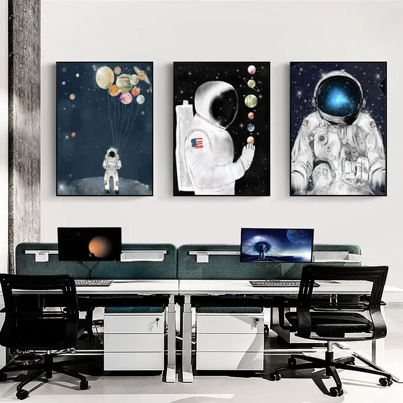 

Cartoon Figure Picture Home Decor Nordic Canvas Painting Wall Art Universe Planet Decor Posters and Prints for Living Room