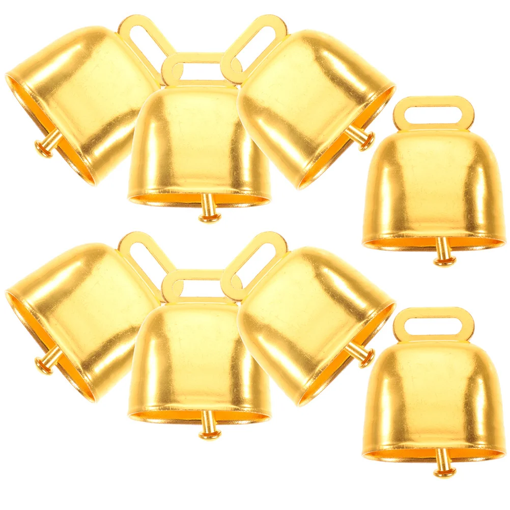 Campanas de Metal para ganado, 8 Uds., duraderas, sonido claro y fuerte, antipérdida, Collar para mascotas, cascabeles, campana de vaca, campana para caballo