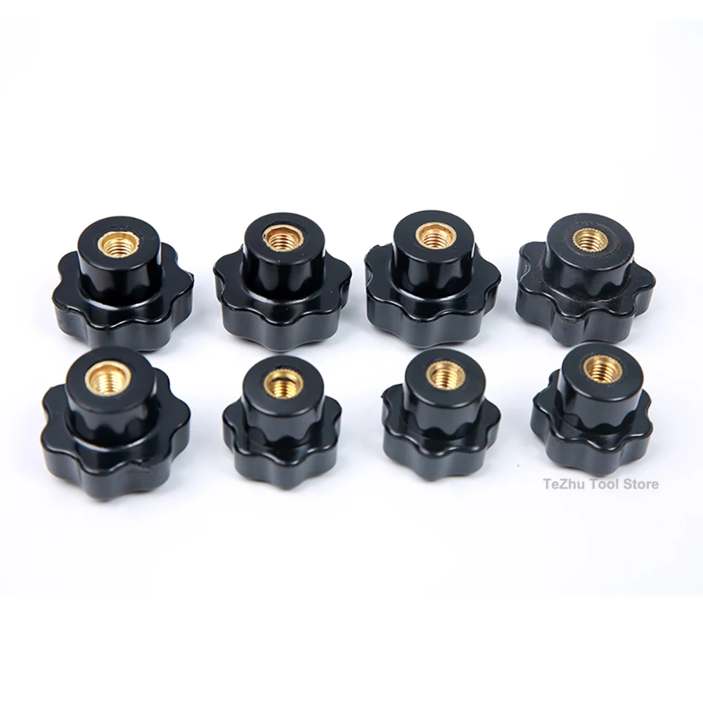 

Plum Hand Tighten Nuts Handle Thread Star Mechanical Black Thumb Nuts Clamping Knob Manual Nuts M4 M5 M6 M8 M10 M12 M14 M16