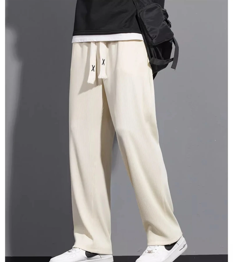 

2024 fashion pants men's loose straight leg casual trend sweatpants high street large size wide leg pants