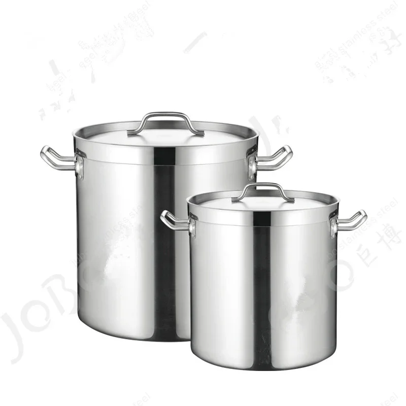 Three floor stainless steel soup bucket with cover, hotel kitchen