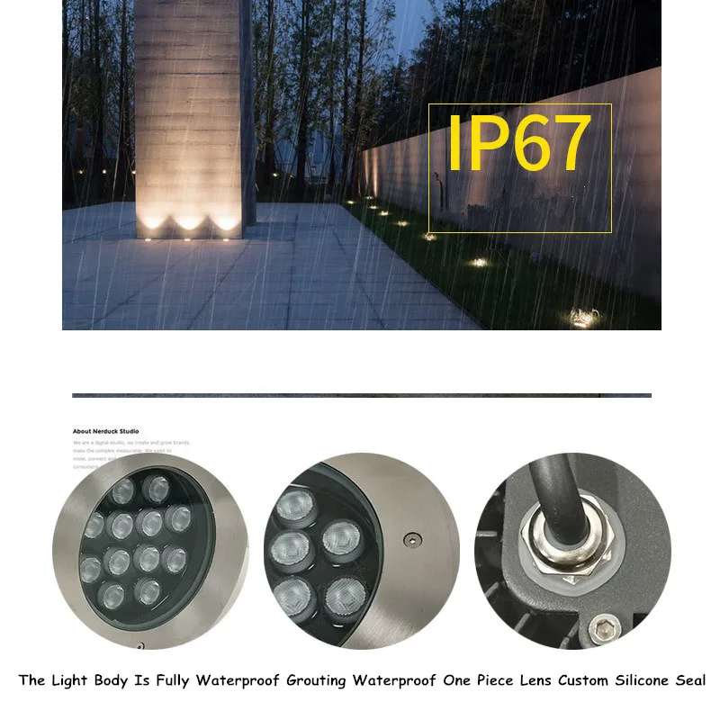 Underground Light Spotlights Outdoor Waterproof Lawn Light Embedded Stainless Steel Ground Lights Low Voltage Lighting Landscape