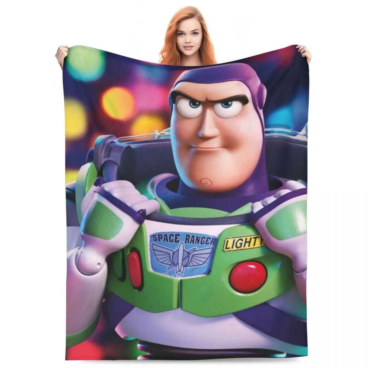 Buzz Lightyear Blanket Quality Super Warm Toy Story Throw Blanket Winter Travel Couch Chair Sofa Bed Street Trend Bedspread