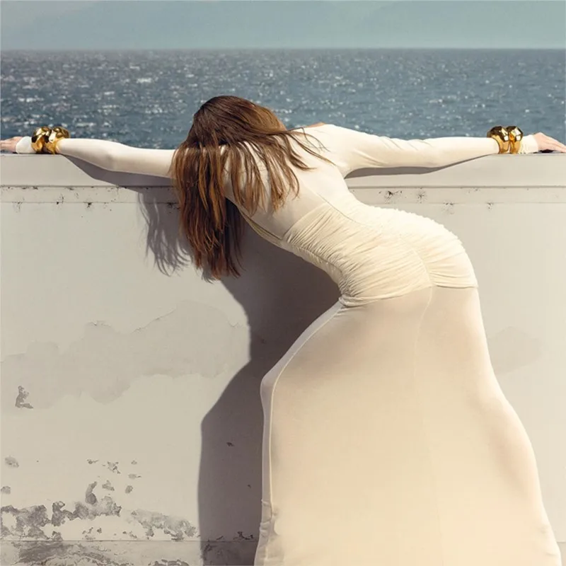 2025 ใหม่ SHEER Lace ติดตั้งชุดยาวประดับสายรัด Bodycon เอวสูงชุดราตรีสําหรับสตรี PARTY & Night OUT