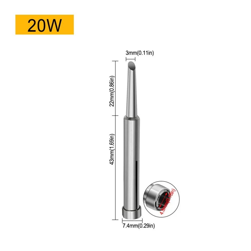 

Наконечник для паяльника 20W 35W 50W, сменный, для электрических паяльников, серебристый, для инструментов, для сварочных работ, для мастерских