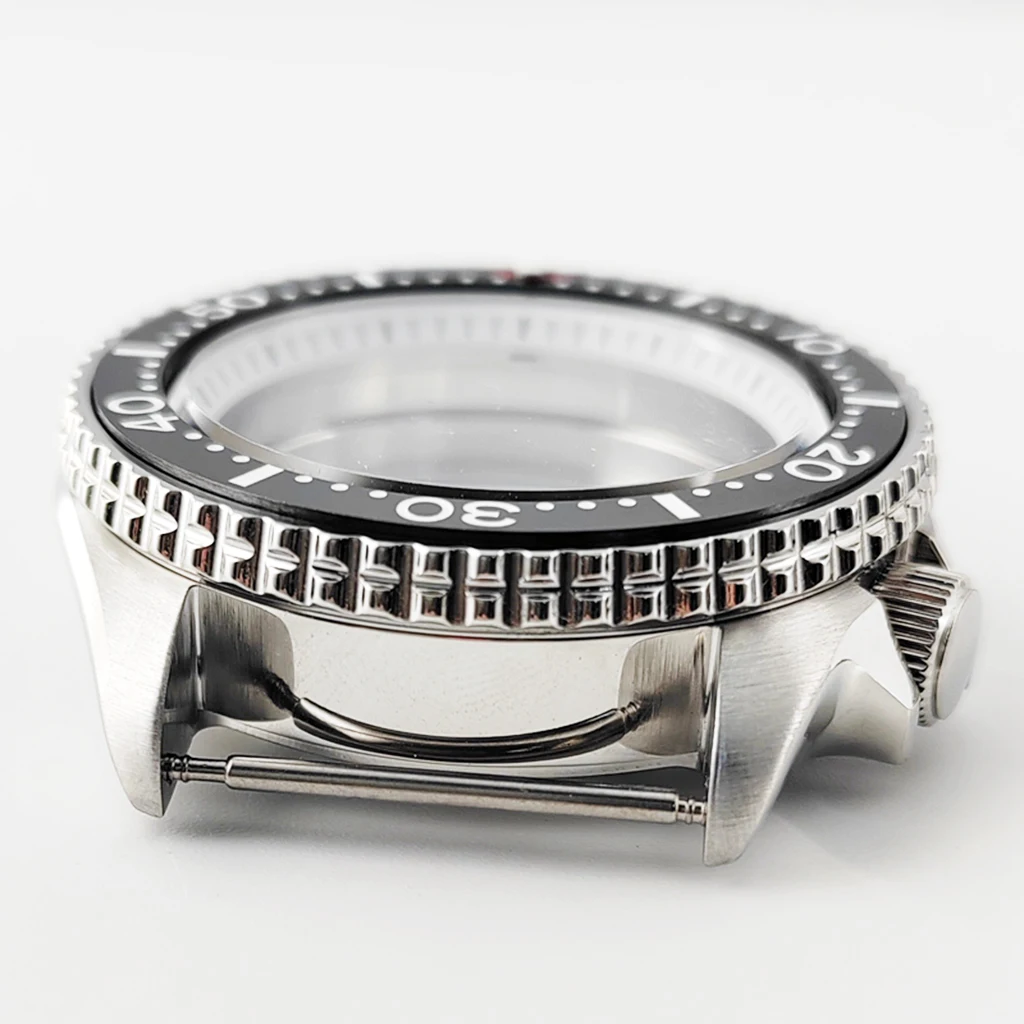 علبة ساعة من الفولاذ المقاوم للصدأ بإطار من السيراميك ، صلب 316L ، زجاج ياقوت ، ملحقات حركة أوتوماتيكية ، قطع غيار لـ NH35 ، NH36 ، 42