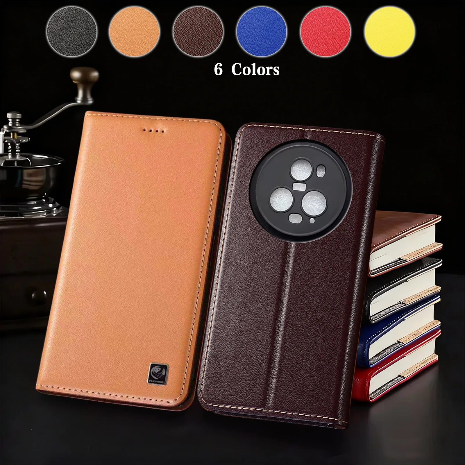 

Genuine Leather Case For Honor Magic 2 3 4 5 6 7 8 Pro Lite Nappa Pattern Of Flip Wallet Cover Case Cowhide NoSlip Scratch-Proof
