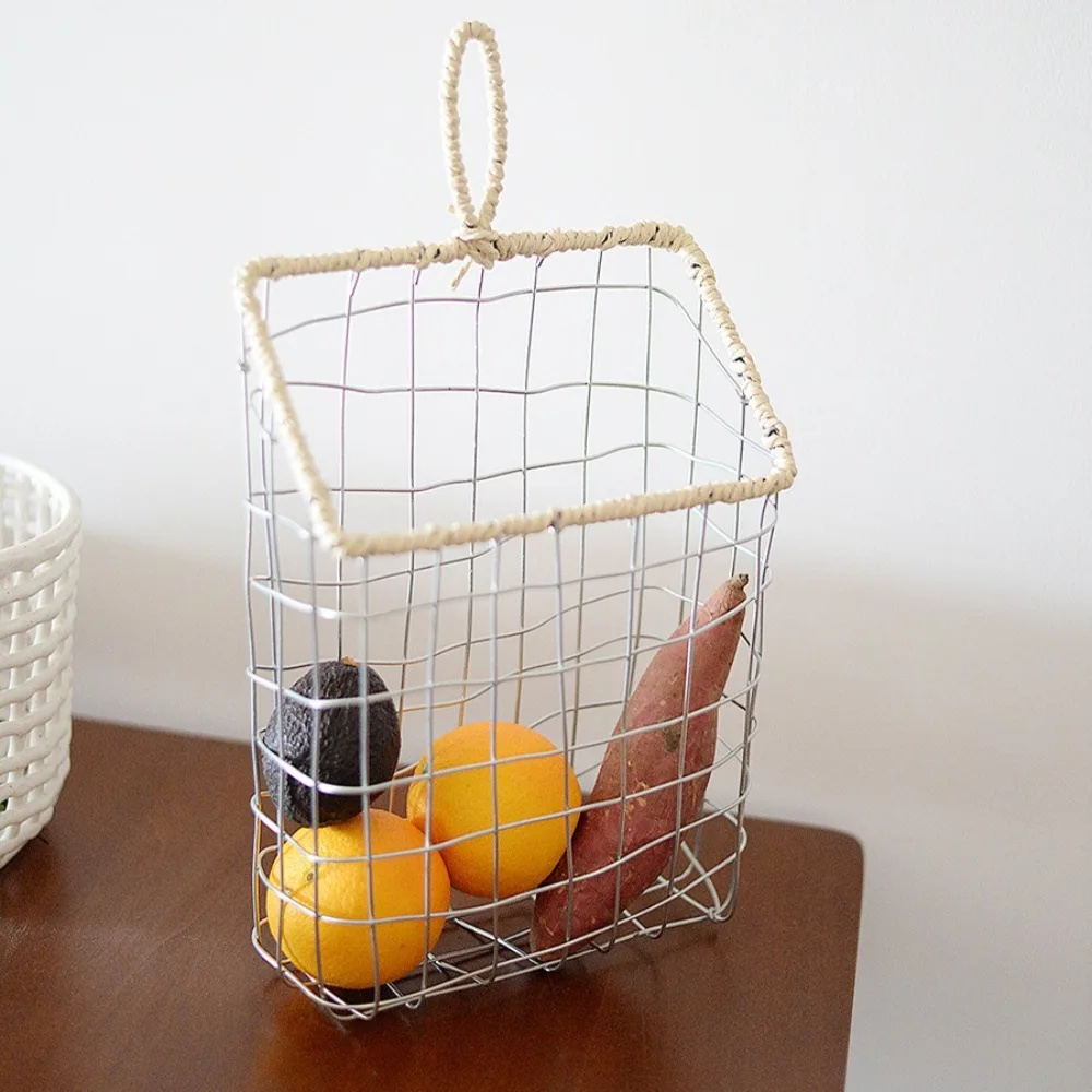 

Nordic Hanging Storage Basket Handmade Durable Kitchen Wall Organizer Convenient Space-Saving Cabinet Storage Basket