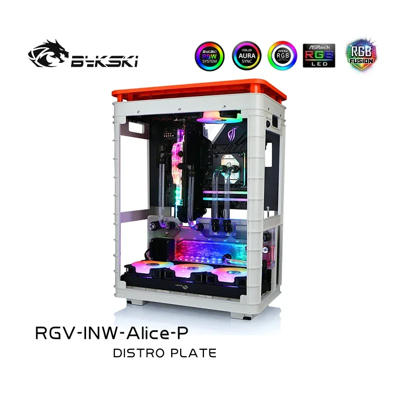 

Bykski RGV-INW-Alice-P Distro Plate For IN WIN Alice Case,MOD WaterwayBoard Water Cooling Kit For Computer CPU GPU Radiator