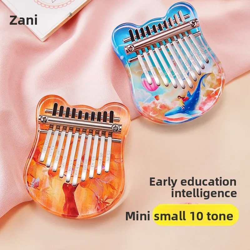 

Mini 10 Keys Kalimba Thumb Piano Crystals Acrylic Kalimba Finger Piano Beginner Keyboard Instrument Music Lover Gifts