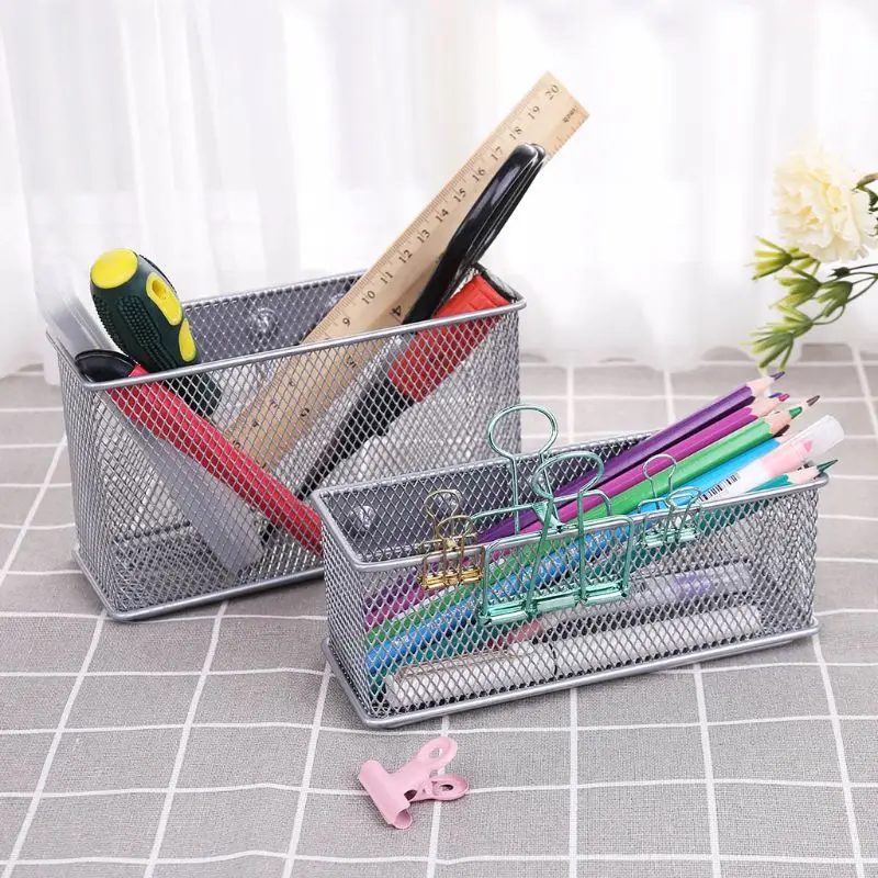 Durable Refrigerator Wire Mesh Magnetic Basket Storage Box Pen Makeup Organizer Office supplies storage