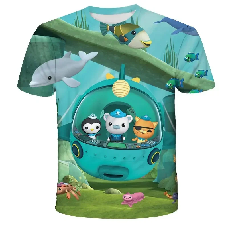 Summer Cartoon Octonauts Boy Girl 3D Print T-shirt Moda Krótki rękaw O-neck Zabawny prezent dla dzieci Odzież