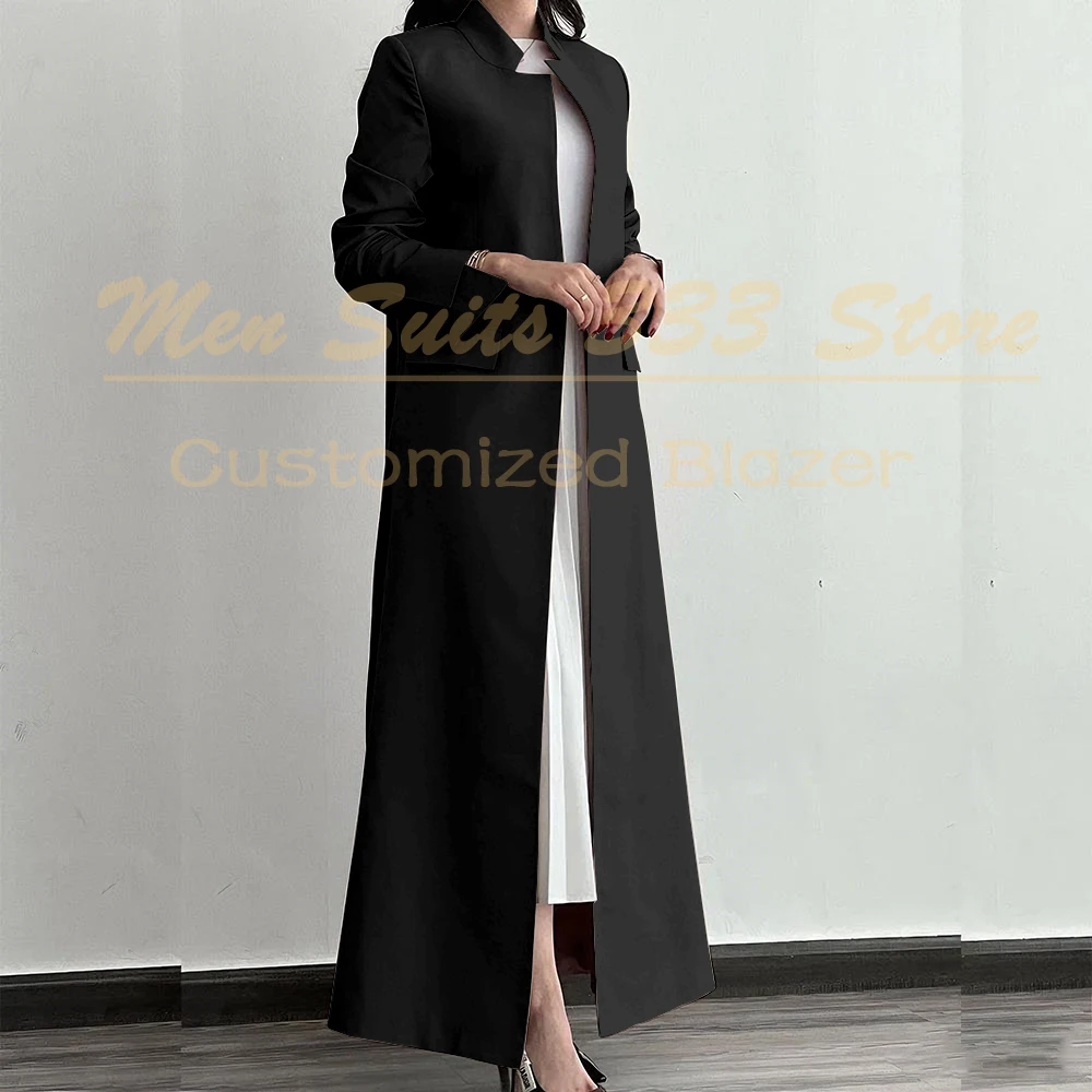 Formal Women's Blazer Fashion Long Sleeve Single Breasted Stand Lapel Jacket Luxury Abayas Female Clothing Customzied Outfits