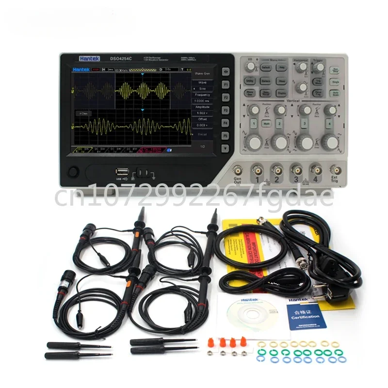 Hantek Official DSO4254C Digital Oscilloscope 4 Channels 250Mhz LCD PC Portable USB Oscilloscopes +EXT+DVM+Auto range function