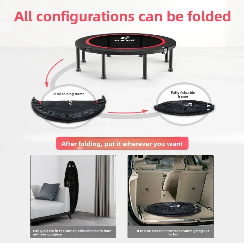 Cama elástica práctica y popular para fitness en casa, cama elástica pequeña para niños y adultos, para hacer ejercicio y perder peso.
