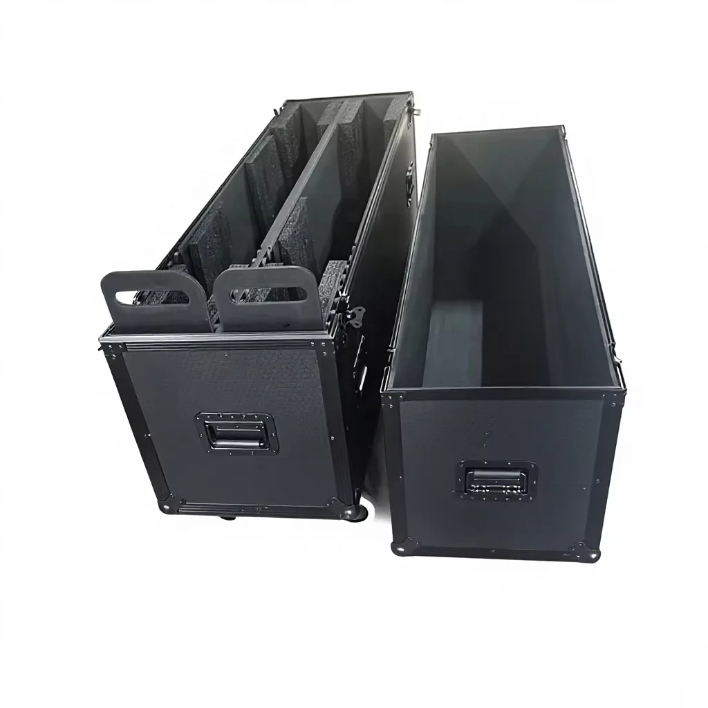 Plywood Adjustable TV Case for 55 65 75 85 86 Inch Flat Screen LCD LED Monitor Road Box Durable Storage Trunk for Event Pro