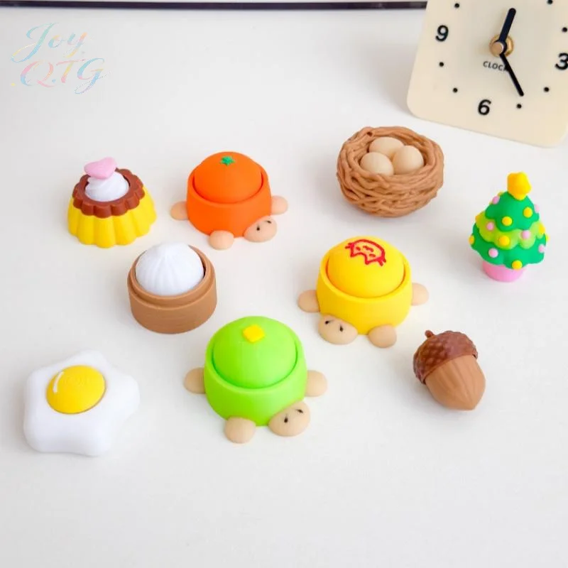 Kreativer 3D-gedruckter Schildkröten-Dampfbrötchen-Anhänger, Dekompressions-Schlüsselanhänger, Taschenanhänger, Stressabbau-Fingertip-Clicker