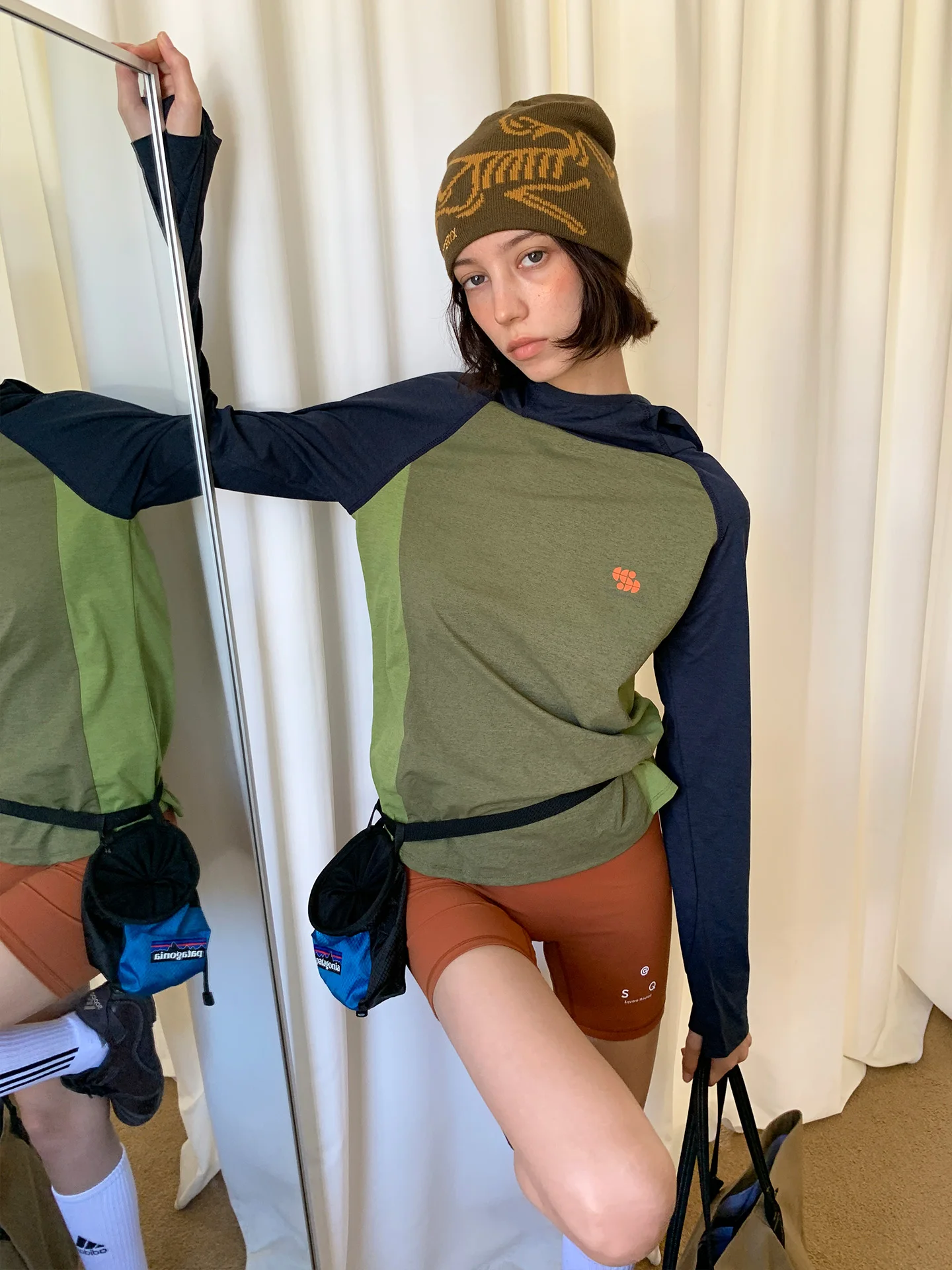 Square Houlest Color Block Long Sleeve Hoodie T-Shirt Women's Outdoor Sport Base Layer Top Lightweight Summer Sun Protection