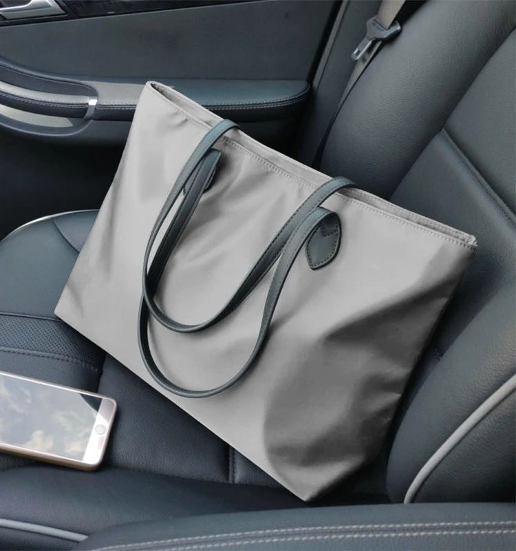 

Large Capaci Waterproof Nylon Canvas Tote Bag Women's Commuter oulder Handbag Zipper Closure Korean Sle Soft Bag
