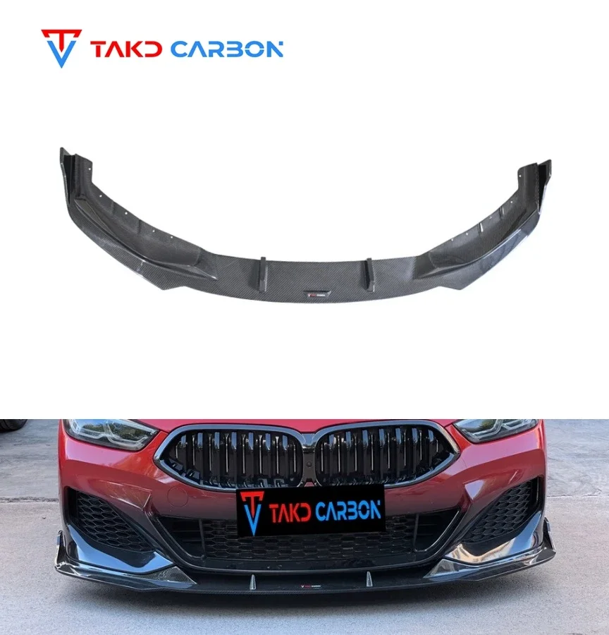 TAKD High Quality Front Lip Car Carbon Fiber Front Bumper Lip Spoiler For Bmw 8 Series G14 G15 2019-2023