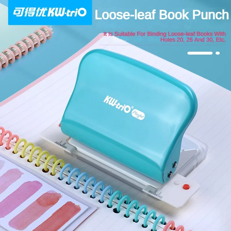 KW-triO 10 Hole Paper Puncher For Handicrafts Card Craft Loose-leaf Hole Handheld Punch Creative Stationery Tools Office Gadgets
