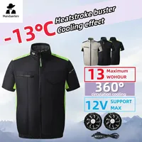 USB Fan Vest Men Smart Charging Refrigeration Air Conditioning Clothes Summer Outdoor Cooling Women Work Short Sleeve Jacket