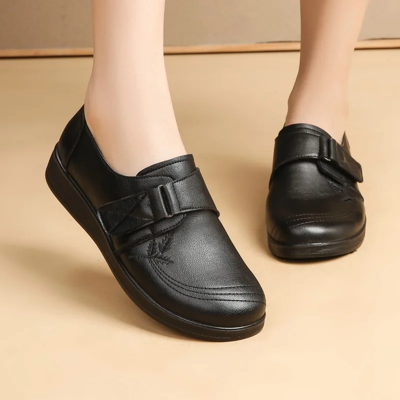 

Ballet flats trend 2024 Women sneakers brand luxury leather loafers hook loop black wedges moccasins zapatos de mujer