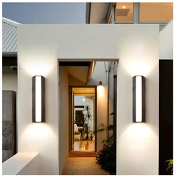 Lâmpada de parede LED interior e exterior, estilo minimalista moderno, IP65 impermeável, 3 anos de garantia, AC85-265V, 12W, 18W, 24W