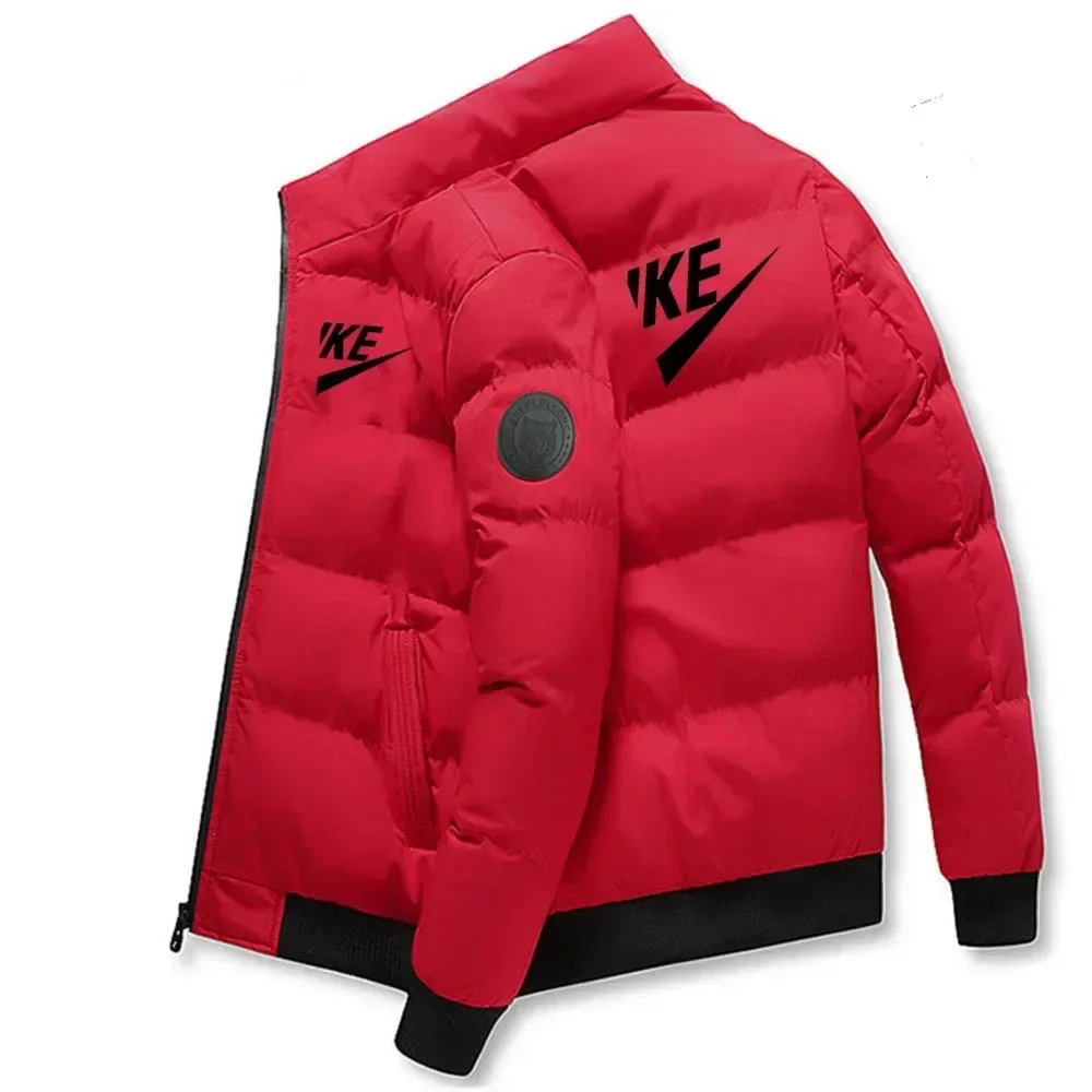 New thickened men's jacket for autumn and winter, outdoor windproof casual zipper stand-up collar men's cotton-padded jacket