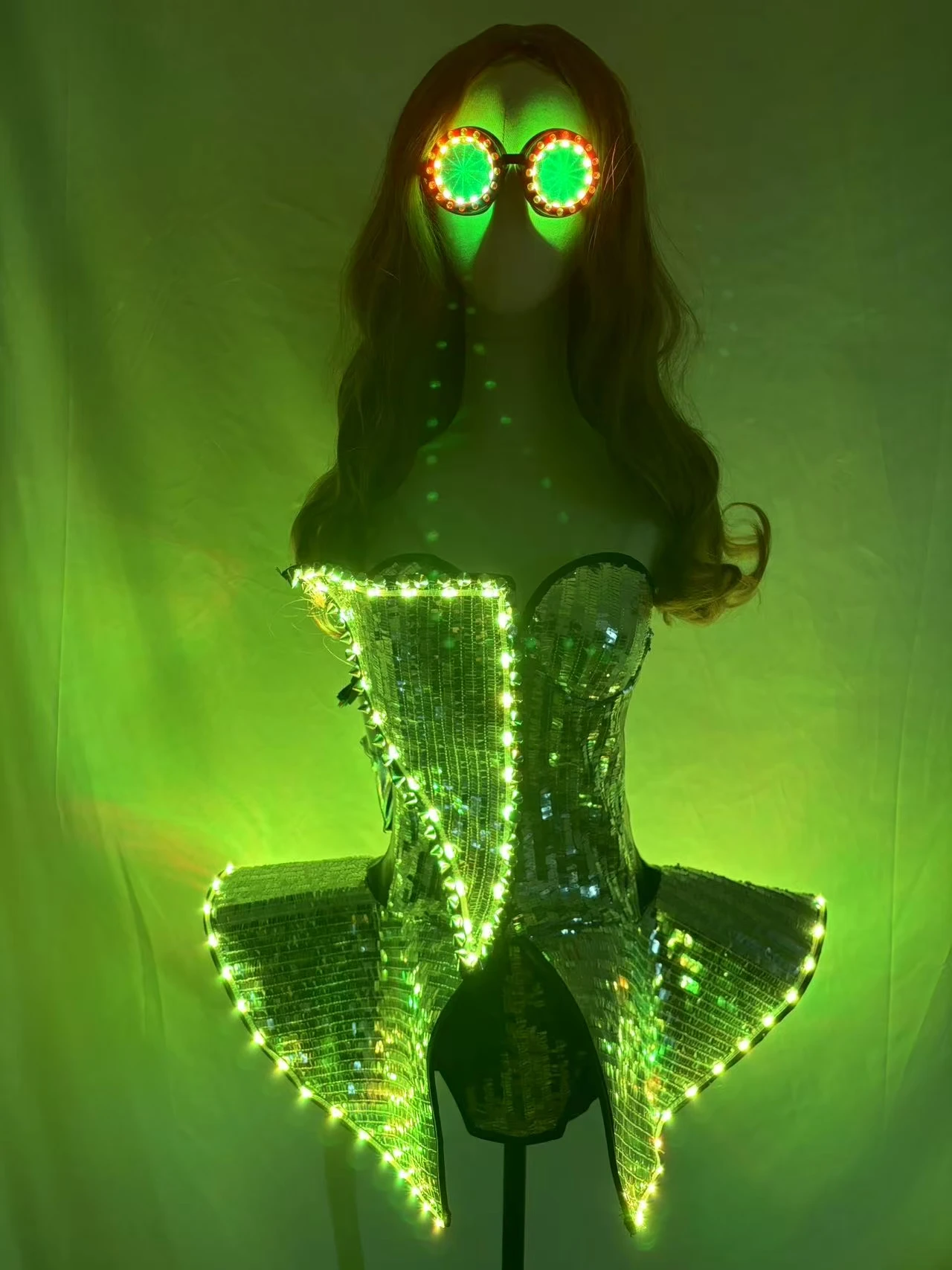 เซ็กซี่ Silver Pearl Sparkle Strapless ไนท์คลับชุดนักเต้นหญิงชุดฉลองปาร์ตี้ Performance PARTY เครื่องแต่งกาย