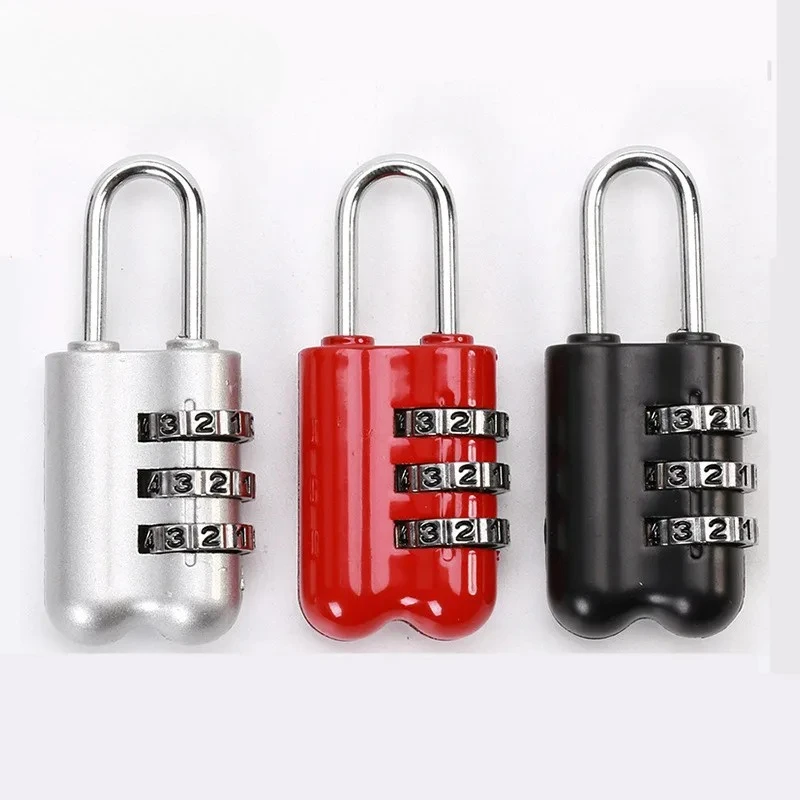 Aluminum Alloy Mini 3 Digits Number Password Code Lock Combination Padlock Pad Lock Resettable for Travelling Bag Door