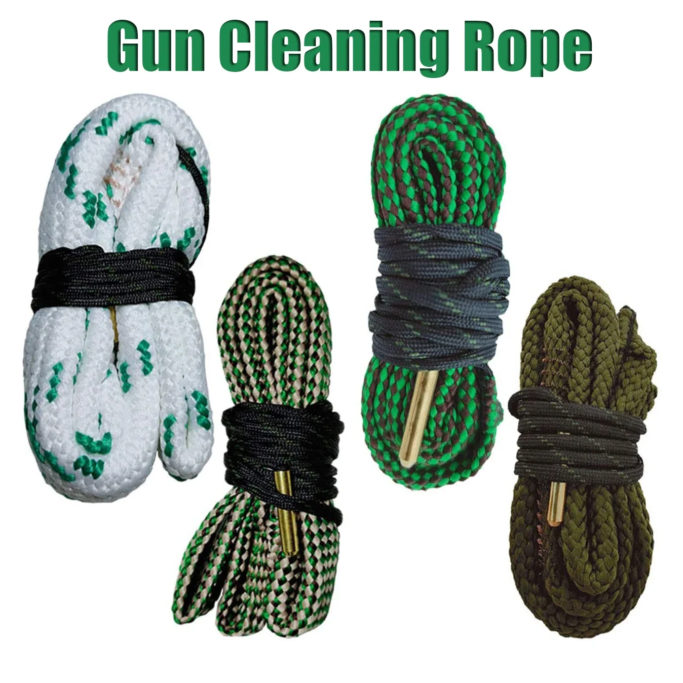 Hunting Gun Bore Cleaner Rope .22 Cal.223 Cal.38 Cal& 5.56mm 7.62mm 12GA Rifle Cleaning Brush Kit Tool Rifle Barrel Calibre Rope