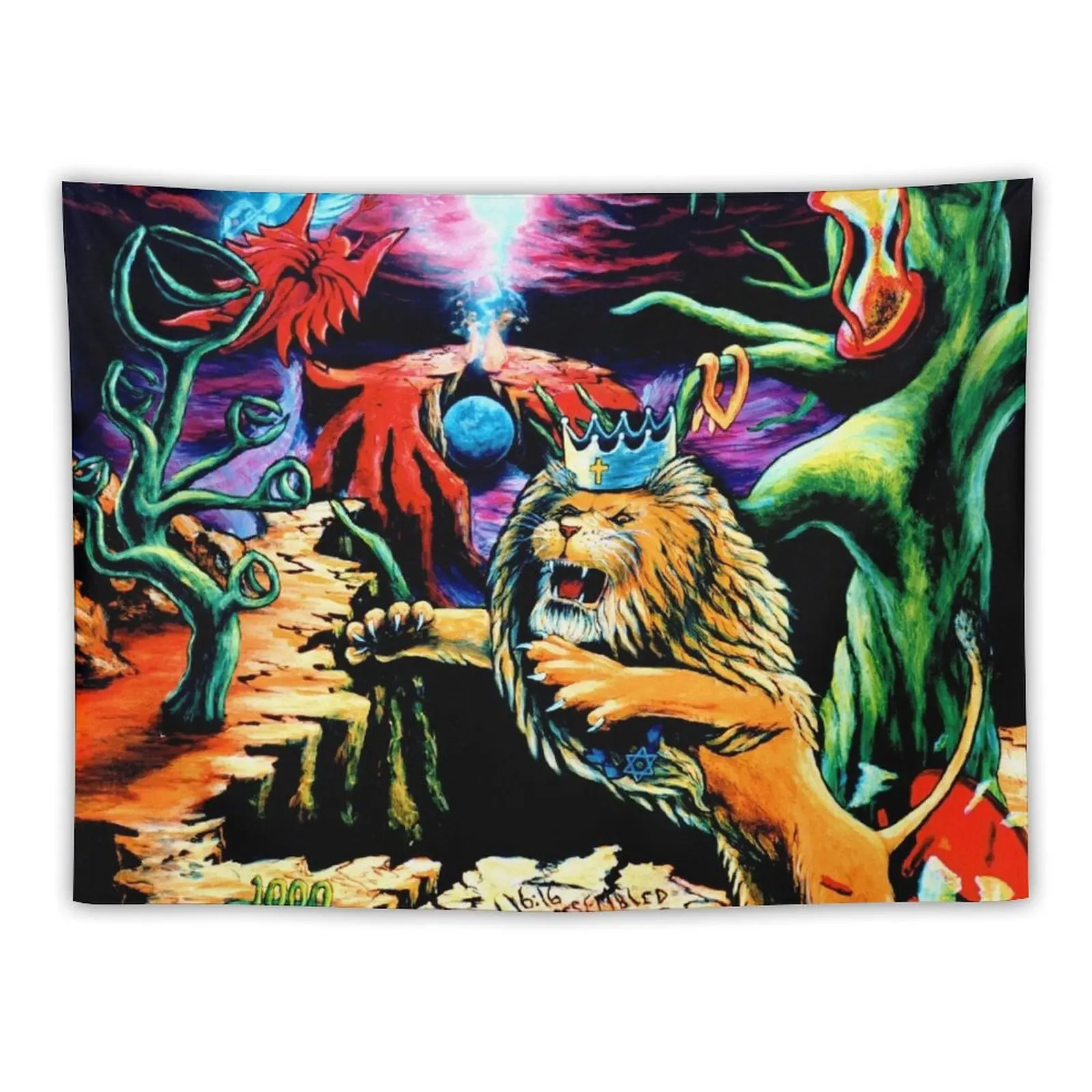 

Trippy Psychedelic Surreal Visionary Psytrance Lion Tapestry Decor For Bedroom Bedroom Decor Tapestry