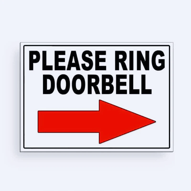 Nuevas pegatinas y calcomanías para coche Door Vigil Please Ring - Flecha Right Instrucción, Entrega Bienvenido, 15 cm PVC KK