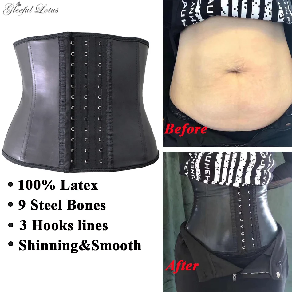 modeling strap short torso Latex waist trainer body shapewear Belt women Slimming Underwear XXS waist trainer sheath slimming