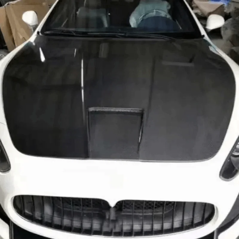 Auto Carbon Fiber Engine Cover Refit for Maserati GT 2014+ Front Bonnet Vents Engine Hood Body Kit Car Exterior Parts Modified