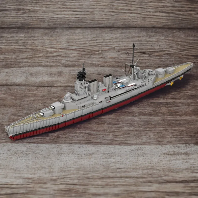 

4186PCS Classic Naval HMS Hood Model Moc Diy Education Model Building Blocks Birthday Toys Gift