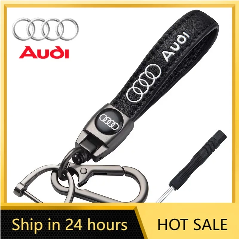 

2026 Hot For Audi Car Styling 3D Metal/Leather Keychain Key Ring Accessories For Audi A7 A3 A4 A6 A5 Q5 A1 Q7 Q3 Q4 TT SQ5 RSQ3