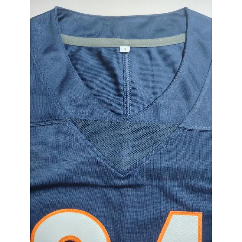 تي شيرت كلاسيكي لكرة القدم الأمريكية للرجال برقبة على شكل حرف V تي شيرت صيفي للتدريب الرياضي للرجبي بأكمام قصيرة قميص شيكاغو الدببة # 34