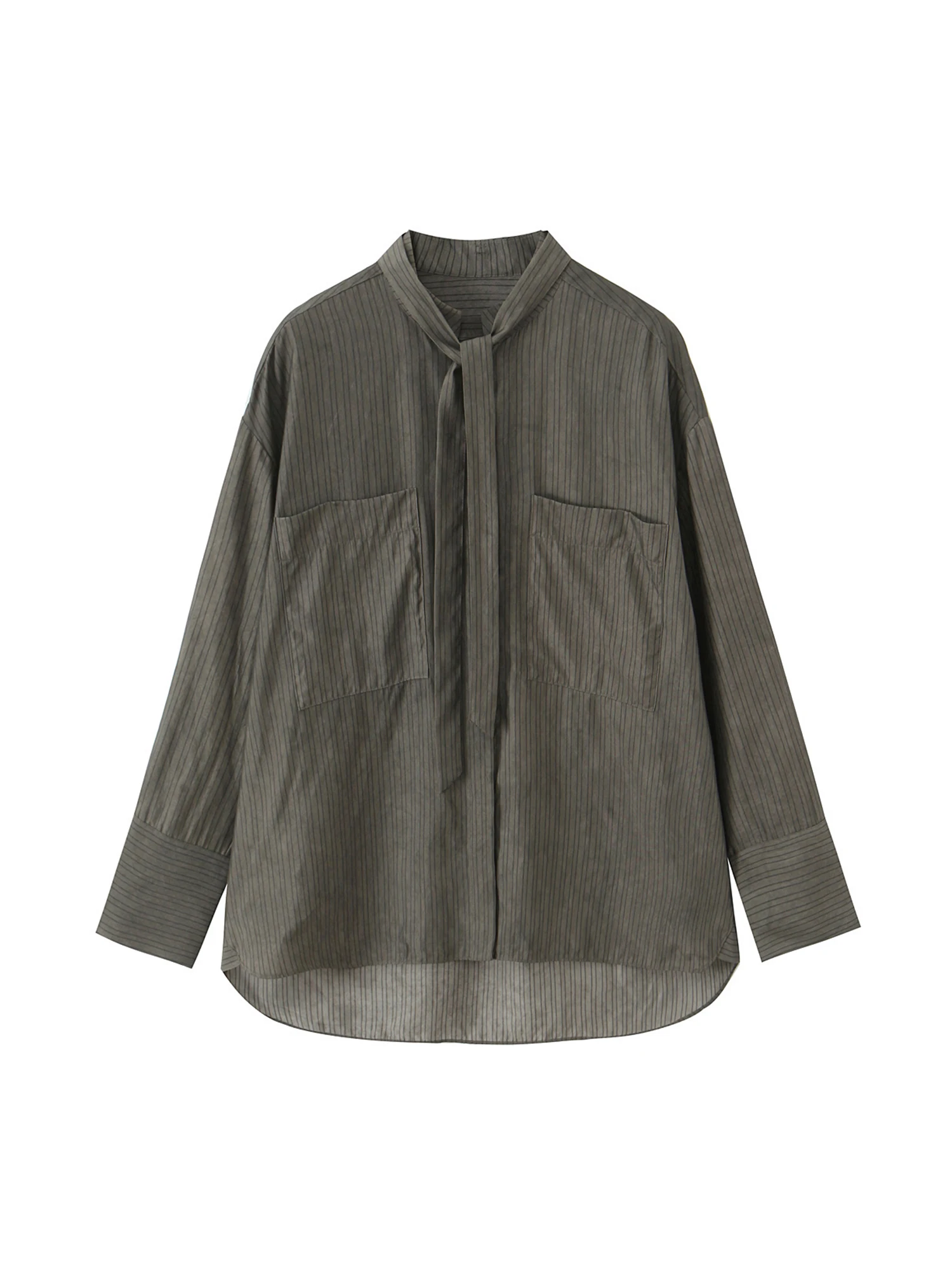 

Women's Striped Shirts Blouses Y2k Vintage 2000s Aesthetic Elegant Lace-up Long Sleeve Shirt Fashion Clothes Spring Autumn 2025