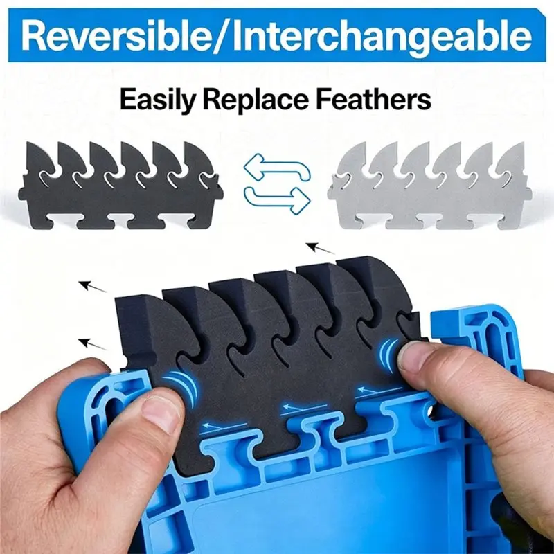 DTA4-Feather Board Anti-Kickback Safety Tool With T-Slot Adapter-For Table Saw, Router For Table& Band Saw, Blue Woodworking