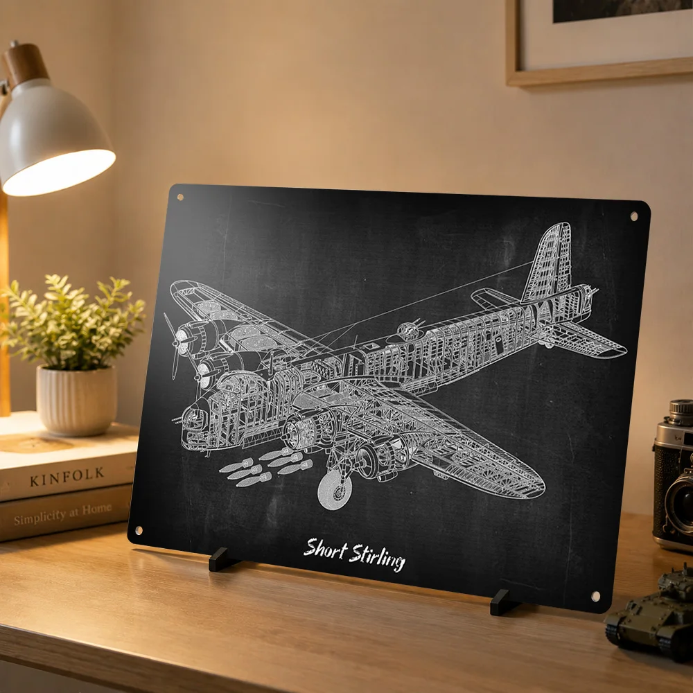 Short Stirling Poster Retro 3D Printed Metal Signs Customized Wall Hanging Gift for Decor Luxury Decoration Home Decorations