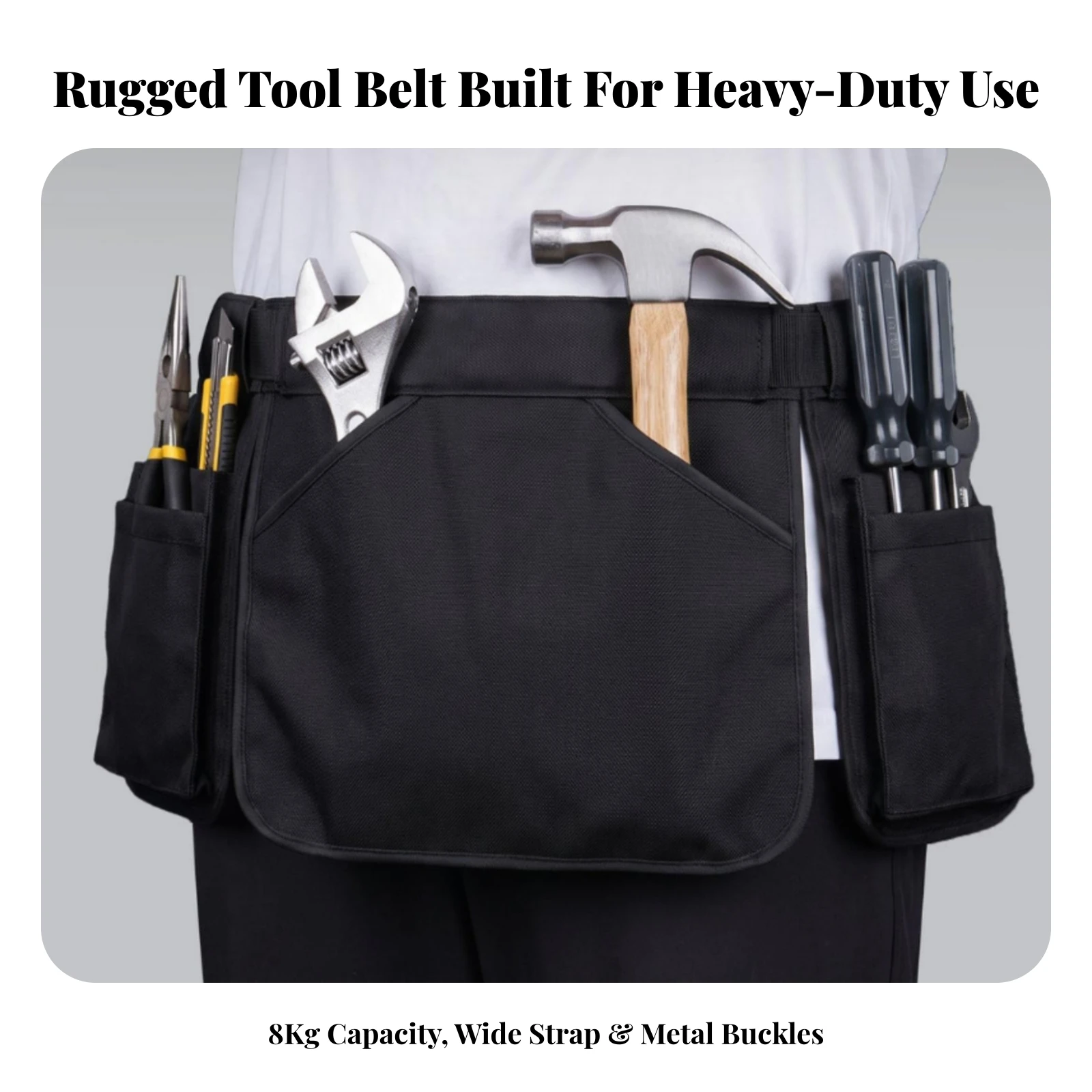 Tool Waist Bag Sturdy Tool Storage Bag with Belt Waist Pouch with Belt Heavy-Duty Long-Lasting for Electricians