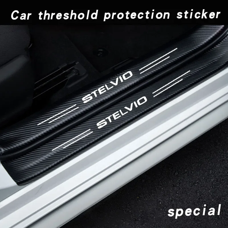 Car Sill Protector Decoration Sticker modelY Welcome Pedal Protection Strip For Alfa Romeo STELVIO Car Accessorie Anti Scratch